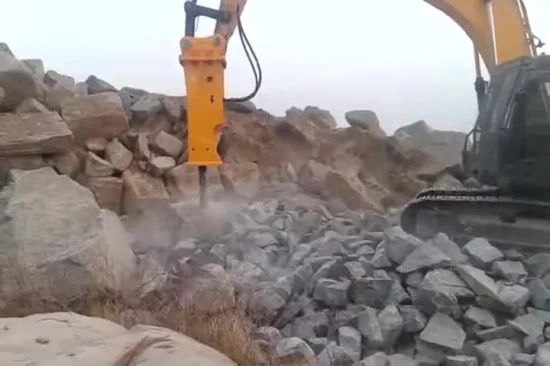 Martello demolitore idraulico a scatola con scalpello da 20 tonnellate e 140 mm per escavatore