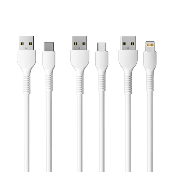 1m 2m 3m 2.4A 3A PVC / TPE Micro USB Tipo C Cavo USB Lightning Accessori per telefoni cellulari all'ingrosso Cavo dati Cavo caricabatterie USB per telefoni Huawei Xiaomi Samsung